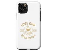 Love God Drink Coffee Read Books Lovers Vintage Christian Coque pour iPhone 11 Pro