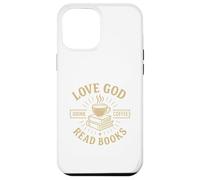 Love God Drink Coffee Read Books Lovers Vintage Christian Coque pour iPhone 12 Pro Max