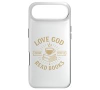Love God Drink Coffee Read Books Lovers Vintage Christian Coque pour iPhone Air