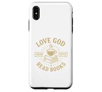 Love God Drink Coffee Read Books Lovers Vintage Christian Coque pour iPhone XS Max