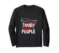 Love God Love People - Christian God Faith Hope - Script Manche Longue