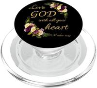 Love God with All Your Heart - Christian Faith Women Flowers PopSockets PopGrip pour MagSafe