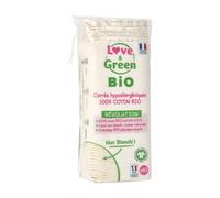 Love & Green – Cotons carrés – Coton biface, démaquillage doux – x60 – Fabriqués en France
