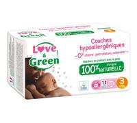 Couches Love & Green T3 x52 (4-9 kg) - LOVE AND GREEN - Taille 3 - Blanc - Mixte - Couche-culotte