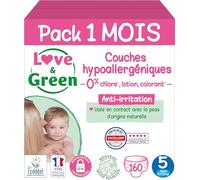 Love & Green Couches Hypoallergéniques T5 12-25kg 40 couches