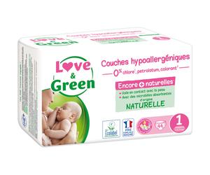 Love&Green Couches Écolabellisées Et Hypoallergéniques Taille 1 Naissance 2-5 Kilos 44 Pièces Nouvel
