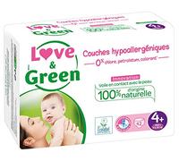 Love & Green Couches Hypoallergéniques 42 Couches Taille 4+ (9-20 kg)
