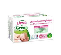 Love & Green Couches Hypoallergéniques 44 Couches Taille 2 (3-6 kg)