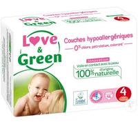 Love & Green Couches Hypoallergéniques Innovation Taille 4 (7-14Kg) x46 (lot de 2 soit 92 couches)