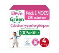 LOVE & GREEN - Culottes Taille 4 (8-15 kg) - Pack 1 Mois -128 Culottes