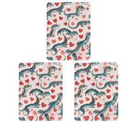 Love Green Dragon Lot de 3 désodorisants carrés à suspendre pour voiture, maison, bureau Noir