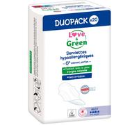 Love&Green Duopacks Serviettes Hypoallergéniques Nuit 20 Pièces