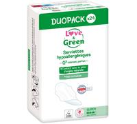 Love&Green Duopacks Serviettes Hypoallergéniques Super 24 Pièces