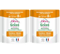Love & Green Home Recharge concentrée à diluer de liquide vaisselle parfumé à la fleur d'oranger. Certifiée Ecodétergent par Ecocert - Fabriquée en France - 166ml : 500ml de liquide vaisselle