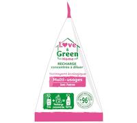 Love & Green Home Recharge concentrée à diluer - nettoyant multi-usages écologique et Sans parfum certifié Ecodétergent par Ecocert - 75ml pour reconstituer 750ml de spray