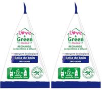 Love & Green Home Recharge concentrée à diluer - nettoyant salle de bain anti-calcaire écologique certifié Ecodétergent par Ecocert - 75ml pour reconstituer 750ml de spray (Lot de 2)