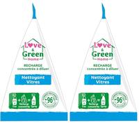 Love & Green Home Recharge concentrée à diluer - nettoyant vitres écologique certifié Ecodétergent par Ecocert - 75ml pour reconstituer 750ml de spray (Lot de 2)