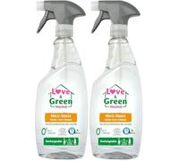 Love & Green Home Spray Nettoyant écologique multi-usages rechargeable. Parfum fleur d'oranger. Au bicarbonate de soude. Certifié A+ par Air Label et Ecodétergent par Ecocert - 750ml (Lot de 2)
