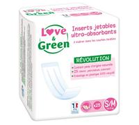 Love & Green Insert Jetable écologique universel pour Couche Lavable x25 Taille S/M