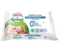 Love&Green Lingettes Hypoallergéniques À L'Eau Peaux Sensibles 56 Pièces