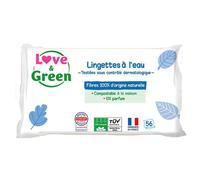 Love & Green Lingettes à l'eau Cosmos Natural ECOCERT FSC – 56 lingettes, emballage recyclable
