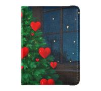 Love Green Merry Christmas Tree Étui de protection en cuir imperméable pour passeport et carte de vaccin, Arbre de Noël vert Love Merry Christmas, 1 size