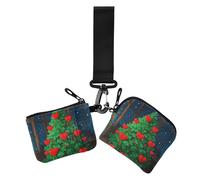 Love Green Merry Christmas Tree Lot de 2 porte-monnaie pour femme Taille compacte avec poche zippée pour pièces de monnaie, Arbre de Noël vert Love Merry Christmas, 1 size, Décontracté