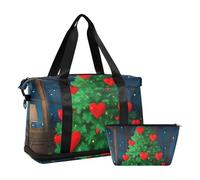 Love Green Merry Christmas Tree Sac de voyage Sac de sport avec trousse de toilette pour yoga Grande capacité, Arbre de Noël vert Love Merry Christmas, 1 size