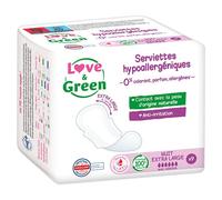 Love & Green Serviette Zéro irritation Ultra-absorbante NUIT EXTRA LARGE 9 unités
