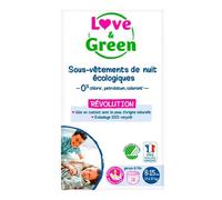 Love & Green Sous-Vêtements de Nuit Ecolabel Enfant 8-15 ans Protection 12h peau au sec Zéro irritation 12 unités