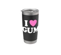 Love Gum Éventail à mâcher avec bulles roses Gobelet isotherme en acier inoxydable double paroi