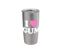 Love Gum Éventail à mâcher avec bulles roses Gobelet isotherme en acier inoxydable double paroi