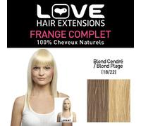 Love Hair Extensions - LHE/FRA1/QFC/CIF/18/22 - 100 % Cheveux Naturels - Frange Complete - Couleur 18/22 - Blond Cendré / Blond Plage