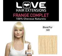 Love Hair Extensions - LHE/FRA1/QFC/CIF/60 - 100 % Cheveux Naturels - Frange Complete - Couleur 60 - Blond Pur