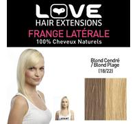 Love Hair Extensions - LHE/FRA1/QFC/CISF/18/22 - 100 % Cheveux Naturels - Frange Latérale - Couleur 18/22 - Blond Cendré / Blond Plage