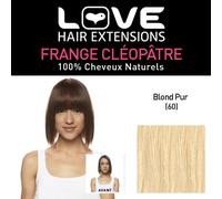 Love Hair Extensions - LHE/FRA1/QFC/CLEOPATRA/60 - 100 % Cheveux Naturels - Frange Cléopâtre - Couleur 60 - Blond Pur