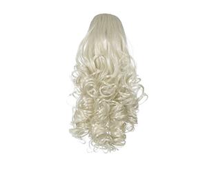 Love Hair Extensions - LHE/N/CURLY/DS/22 - Prime de Fibres Synthétiques - Curly Cordon Coulissant - Queue de Cheval - Couleur 22 - Blond Plage
