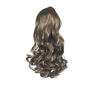 Love Hair Extensions - LHE/N/GUSHYBIRD/CC/6 - Prime de Fibres Gushybird - Pince Crocodile - Queue de Cheval - Couleur 6 - Brun Foncé Cendré