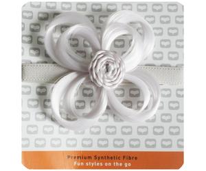 Love Hair Extensions - LHE/X/FLOWER/F/EB/WHITE - Fleur Bandeau en Elastique - White