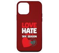 Love Hate 15 Avril Saison fiscale Funny Tax Preparer Journée fiscale Coque pour iPhone 12 Mini