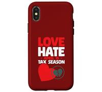 Love Hate 15 Avril Saison fiscale Funny Tax Preparer Journée fiscale Coque pour iPhone X/XS