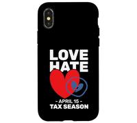 Love Hate April 15 Saison fiscale Funny Cute Tax Preparer Coque pour iPhone X/XS