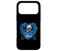 Love Heart Crâne de Roses Bleues pour la Saint-Valentin Love Rock Coque pour iPhone 17 Pro Max