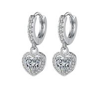 Love Heart Earrings And Ear Buckles European And American Fashion Copper Inlaid Zircon Female Earrings Trousse Cadeaux Moules Outils Bijoux (Gold, One Size)