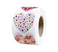 Love Heart Étiquettes - décalcomanies collantes mignonnes, autocollants à rouleau auto-adhésif multicolore | Bright Durablee Decorative Paper Seals for Card Making Emballage Crafting Scrapbooking