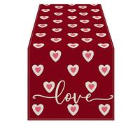 Love Heart Runner - Polyester 183cm, Polyester Decor Cloth, Wear Resistant Fabric | Fine Detail Look Élégant, Couverture Romantique, Linge Accent Party pour Dîner, Café, Comptoir, Entrance