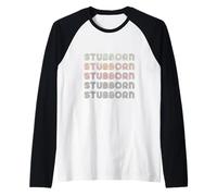 Love Heart Stubborn Tee Grunge Vintage Style Noir Stubborn Manche Raglan