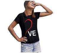 Love Heart - T-shirt pour couple - Pour homme et femme - Unisexe - Cadeau de couple - Cadeau d'anniversaire pour couple - Cadeau de Saint-Valentin - Look partenaire - Cadeau pour femme