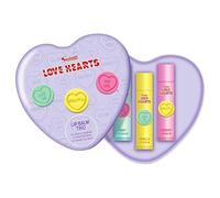 Love Hearts Lot de 3 tubes de baume à lèvres Cerise, menthe et vanille