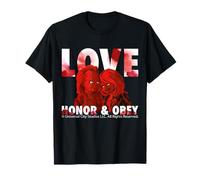 Love, Honor and Obey Horror Couple Valentine T-Shirt